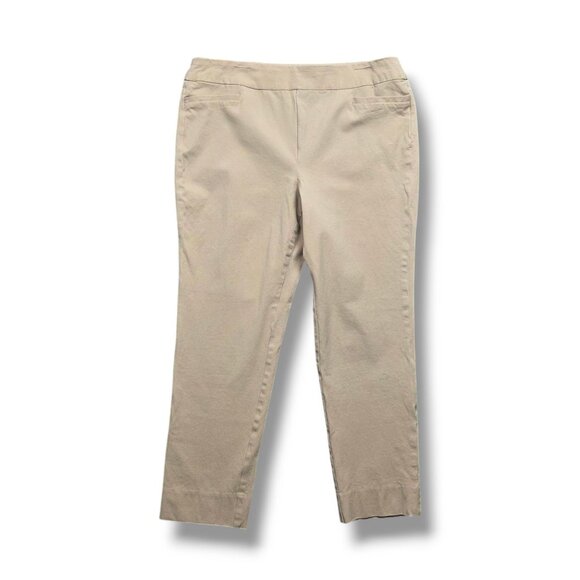 Soft Surroundings Pants - Soft Surroundings Superla Stretch Pants Womens Large Beige Skinny Ankle STAIN